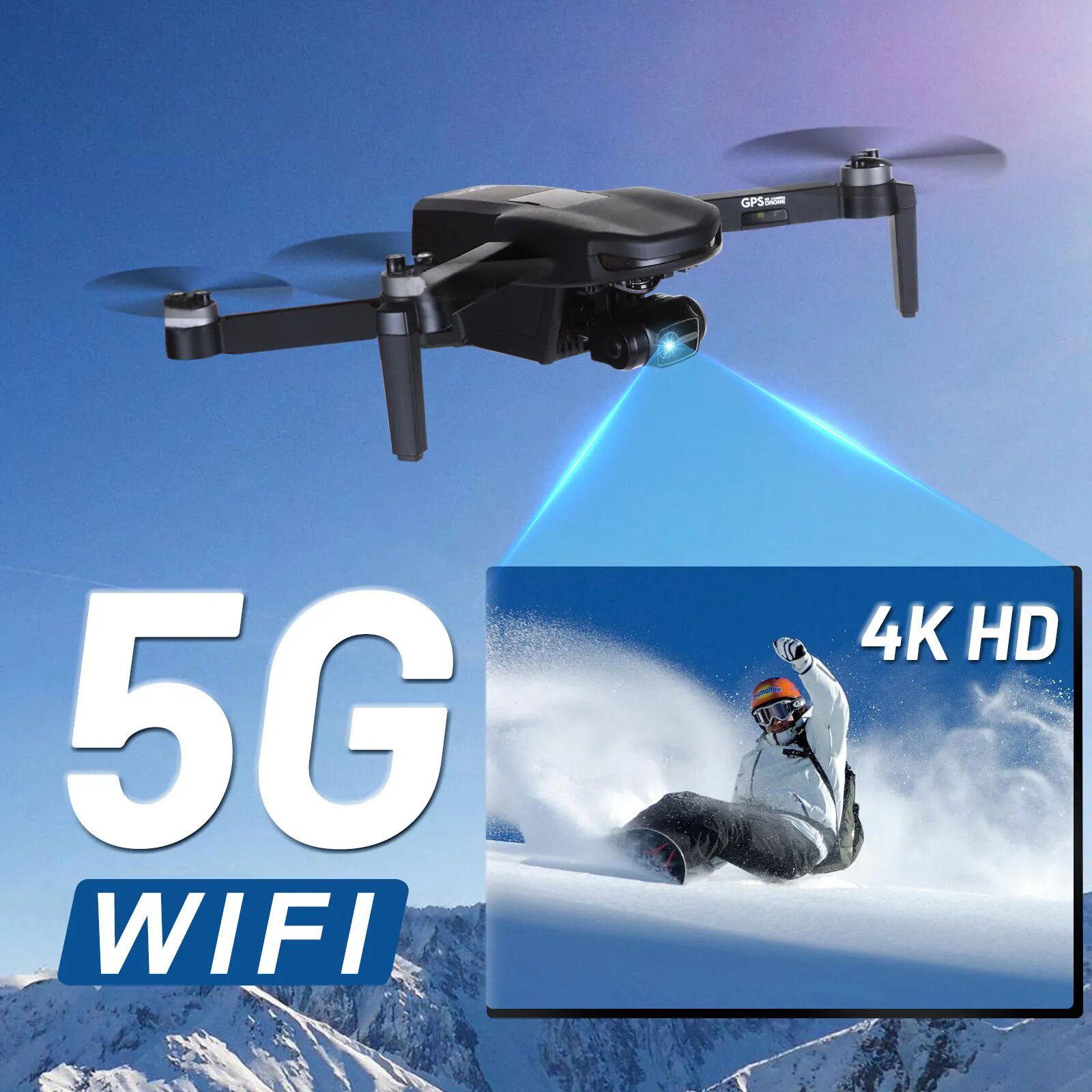 G-Ainca-Drone GPS avec Caméra 4K pour Adultes, Transmission WiFi 5G ...