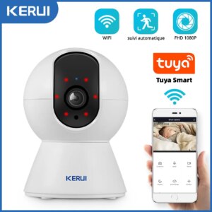 KERbiomomis-Mini Caméra de permission Intérieure Intelligente, Dispositif de Sécurité Domestique Sans Fil, avec Suivi existent, 1080P, 3MP, 5MP, Tuya, IP, WiFi, 2MP